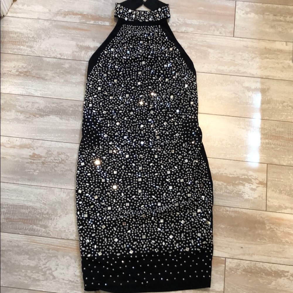 Rhine stone halter neck dress - Picture 2 of 3